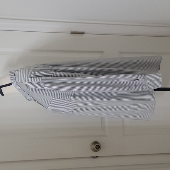 a new day size XXL Blue White Stripe Button Down Shirt with Single Chest Pocket - Picture 3 of 13